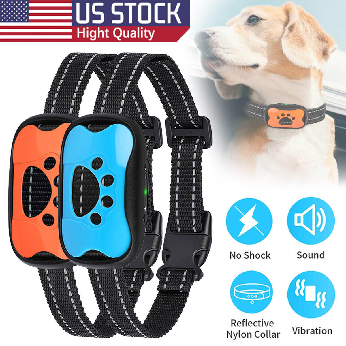 Anti Bark Collar for Small Large Dogs No Shock Anti Barking Device Training Dog/