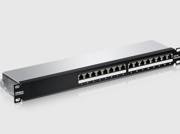 Trendnet 16-Port Cat6A Shielded 1U Patch Panel TC-P16C6AS