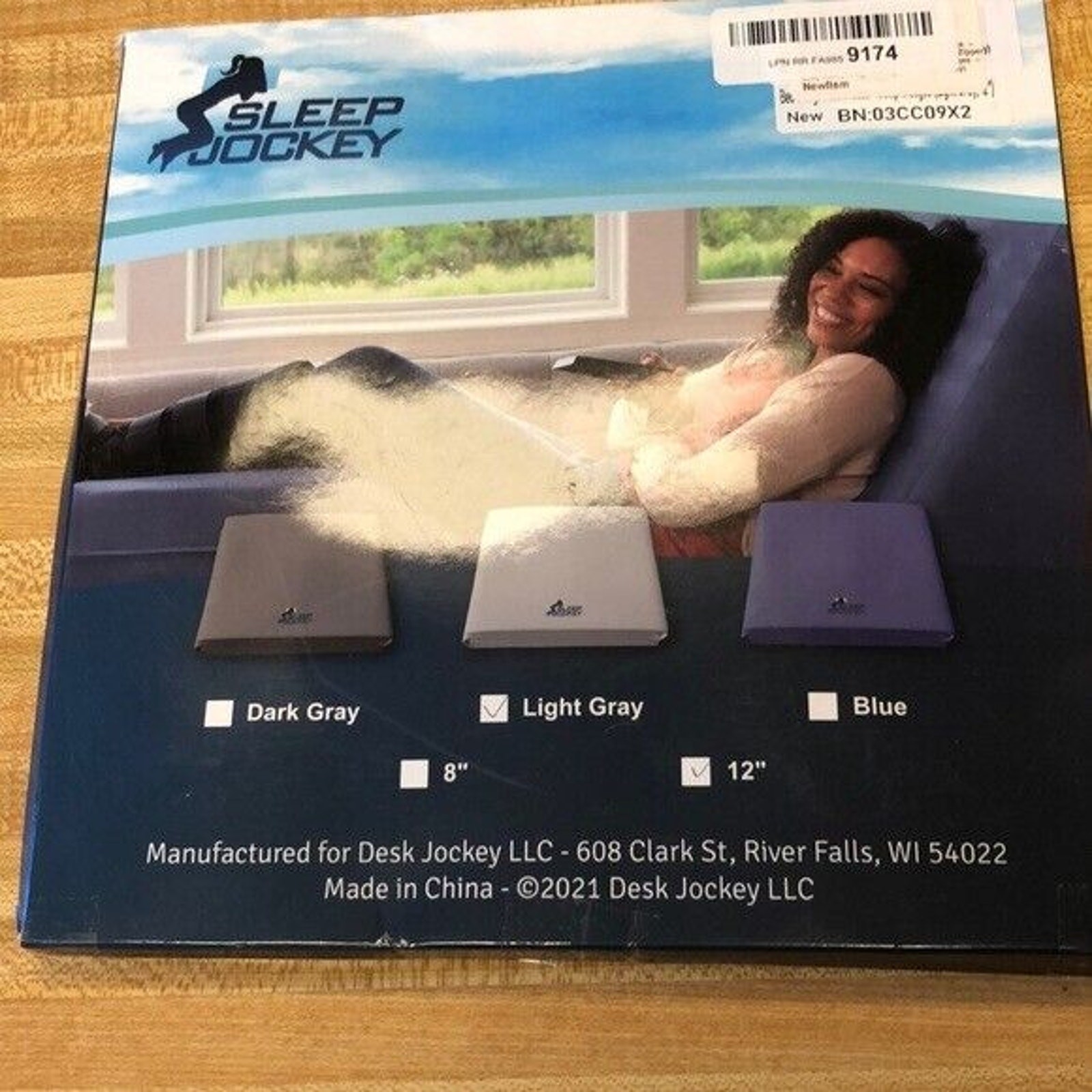 Sleep Jockey light gray Premium Bamboo Wedge Cover for 12 inch Wedge NWOT