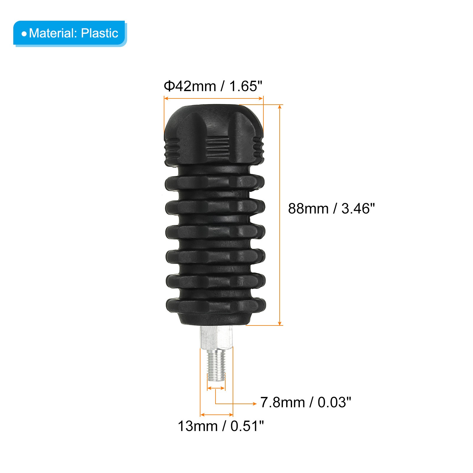 Rubber Archery Compound Bow Stabilizer Dampener Extension, Black 2pcs