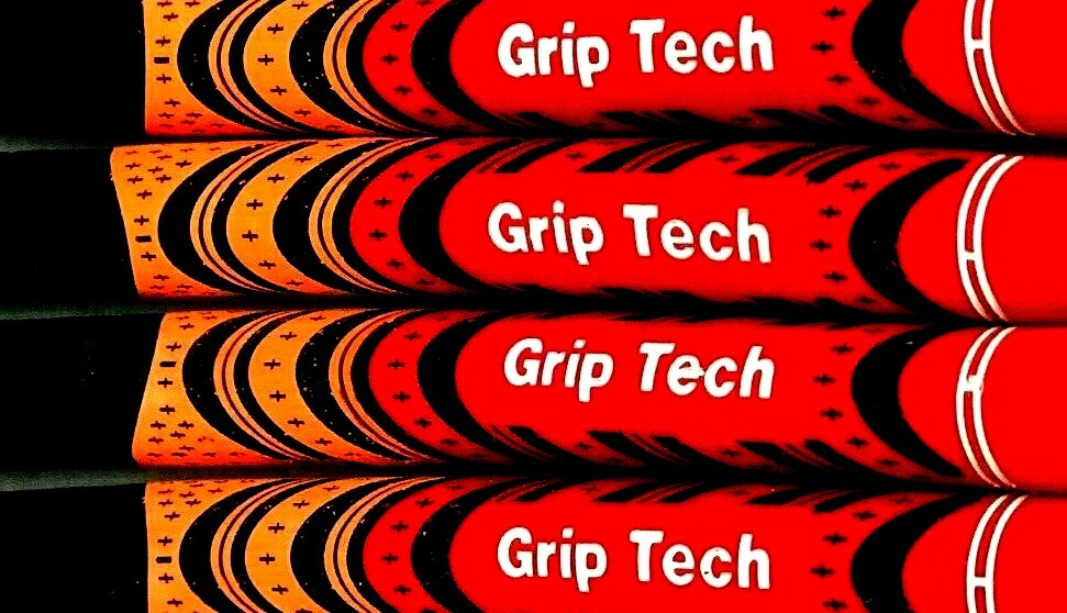 8 NEW Grip-Tech MULTI COMPOUND golf grips - BLACK ORANGE RED - Standard Size