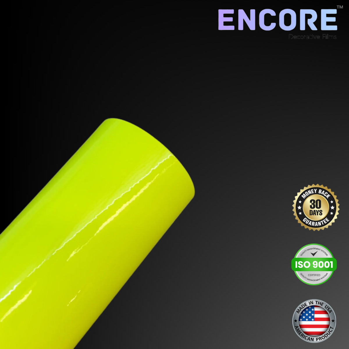 Encore® TG105 Fluorescent Yellow Vinyl for Decals/Stickers - MADE IN USA