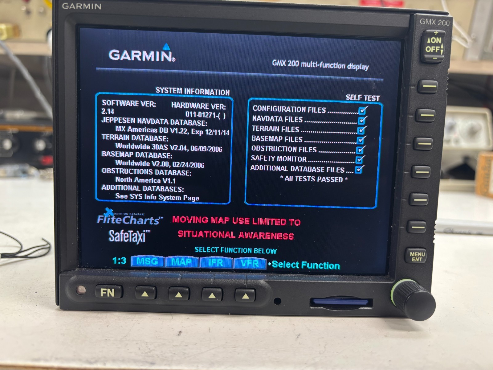 GARMIN GMX 200 MFD Multi-Function Display PN 011-01271-00 w/ 8130 + Tray + Data
