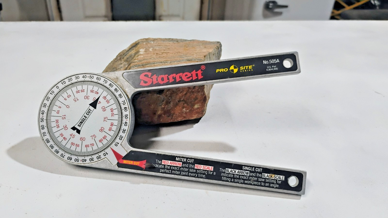 STARRETT 505A-7 MITER PROTRACTOR  7 INCH PRO-SITE SERIES