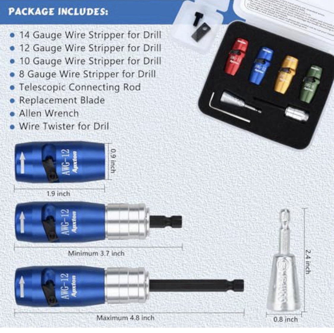 Wire Stripper for Drill, US Standard Electric Wire Stripper Tool for Drill, W...