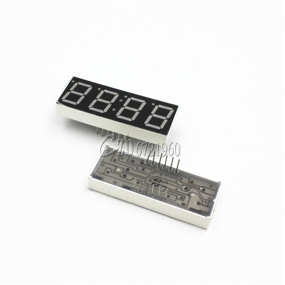 2PCS New 4 Bit Common Anode Digital Tube 0.56 with Clock (Red Color LED)