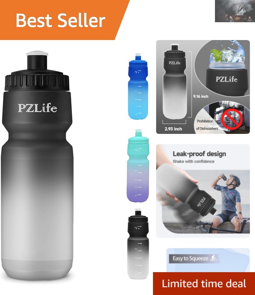 Versatile 24 oz Reusable Water Bottle for Cycling and Sports – Non-Slip Grip