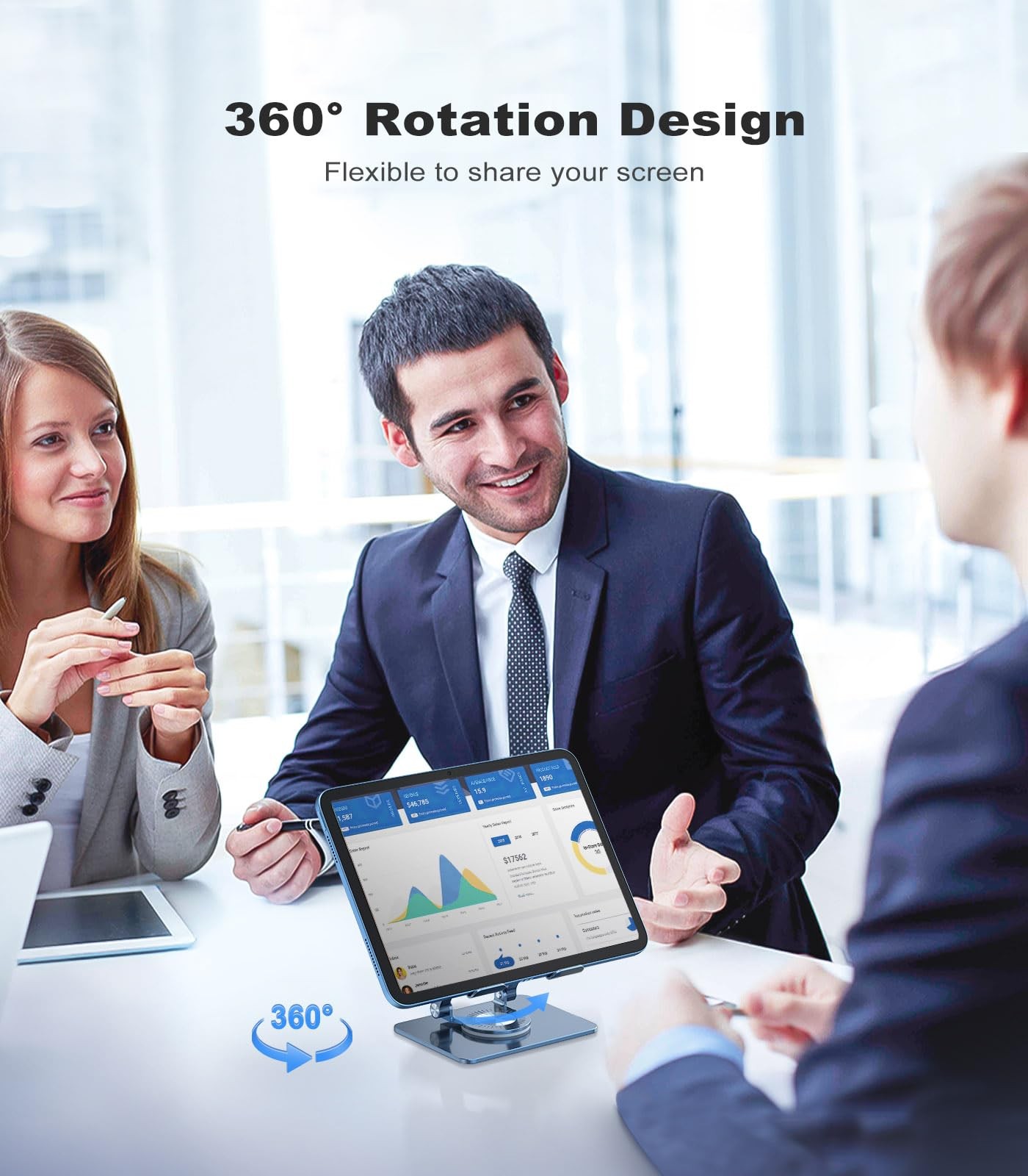 Adjustable Tablet Stand for Desk, Foldable Portable Holder