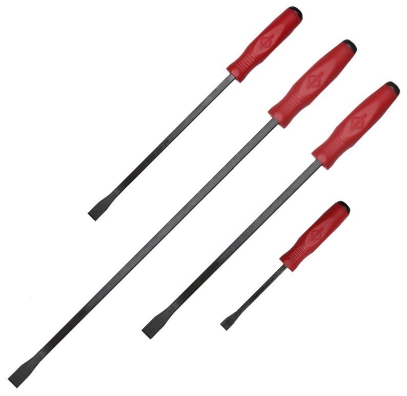 Mayhew 4pc Dominator EC Pry Bar Set Curved 24"-8" w Strike Cap Made in USA