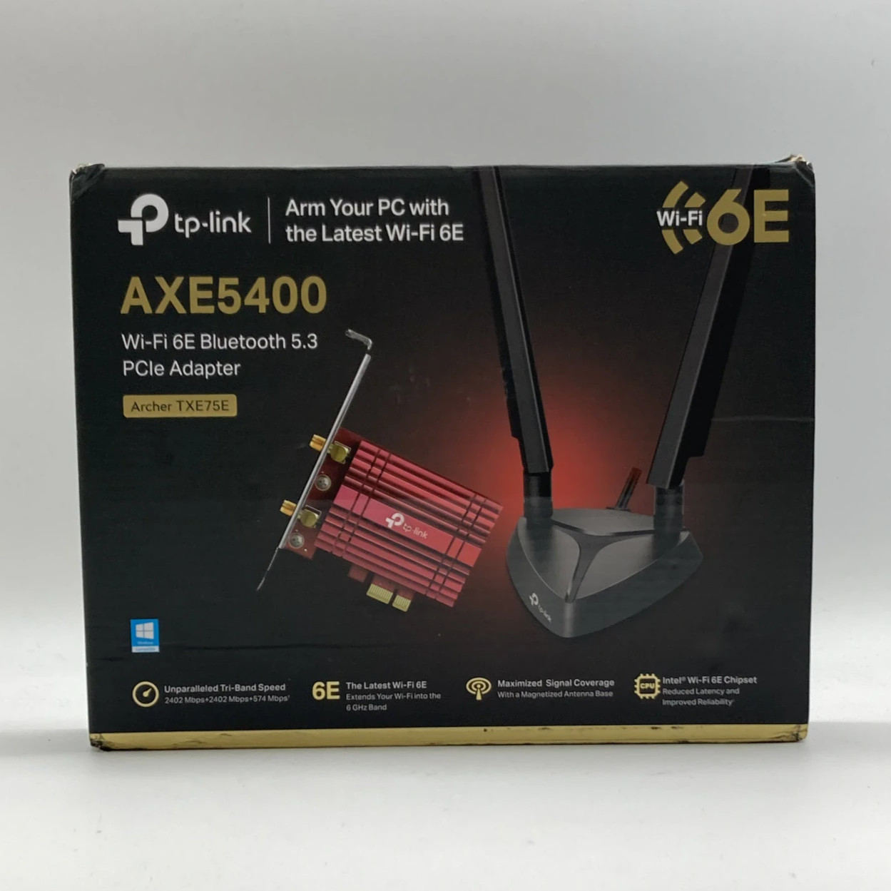 TP-LINK Archer TXE75E AXE5400 Wi-Fi 6E Bluetooth 5.3 PCIe Adapter Open Box