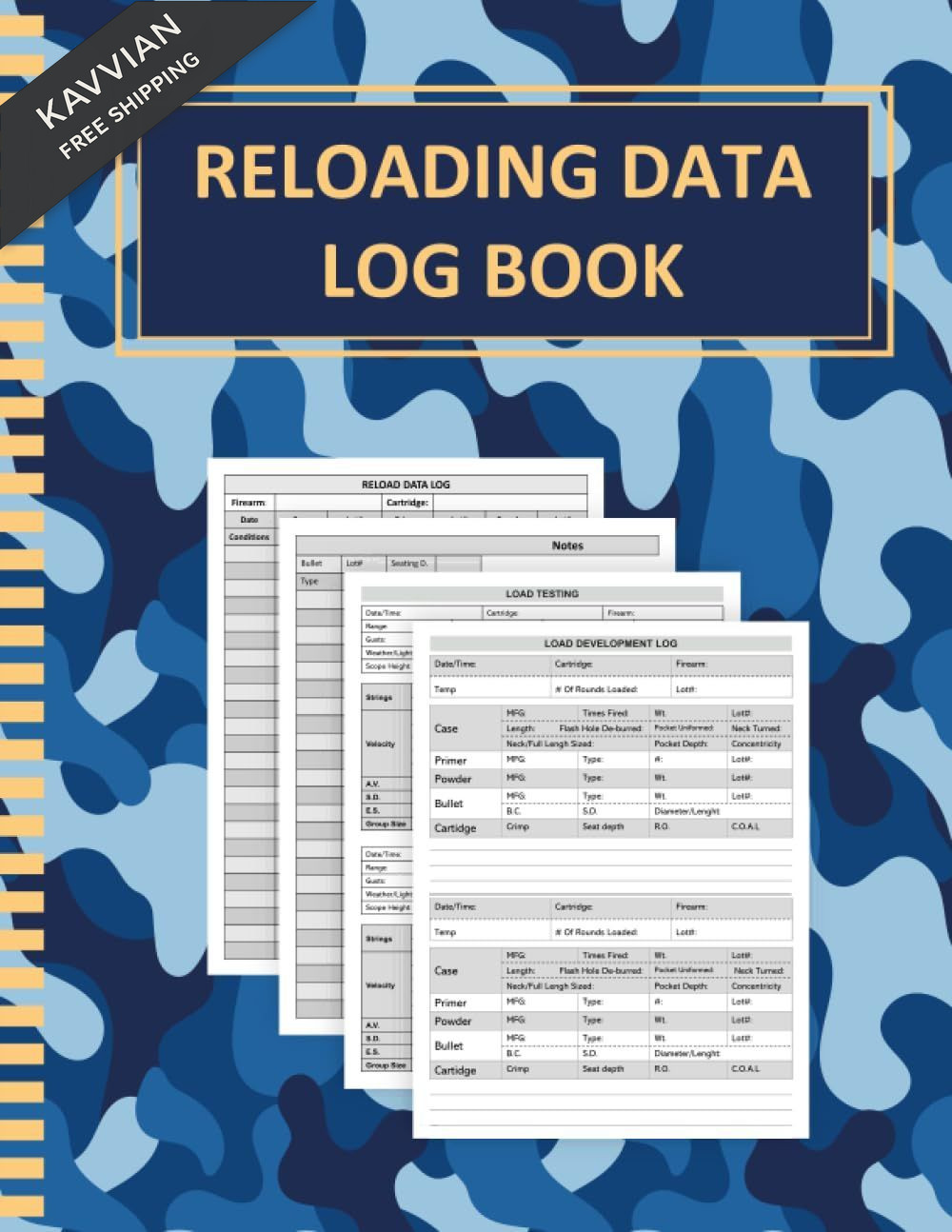 Reloading Log Book: Ammo Record Book for Tracking Ammunition...