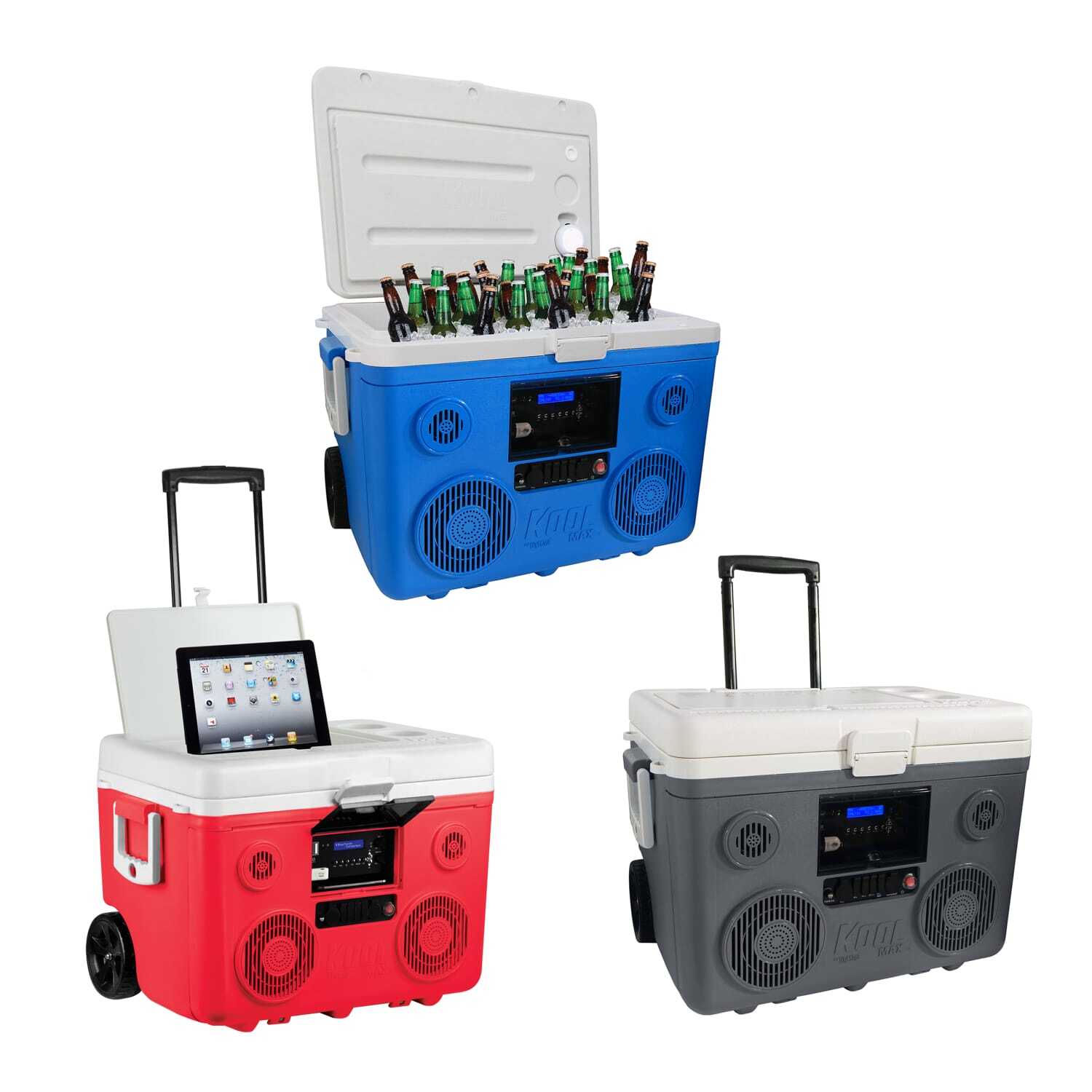 KoolMAX 40 Qt Cooler Bluetooth Speaker System 350W Boombox & Radio Power Station