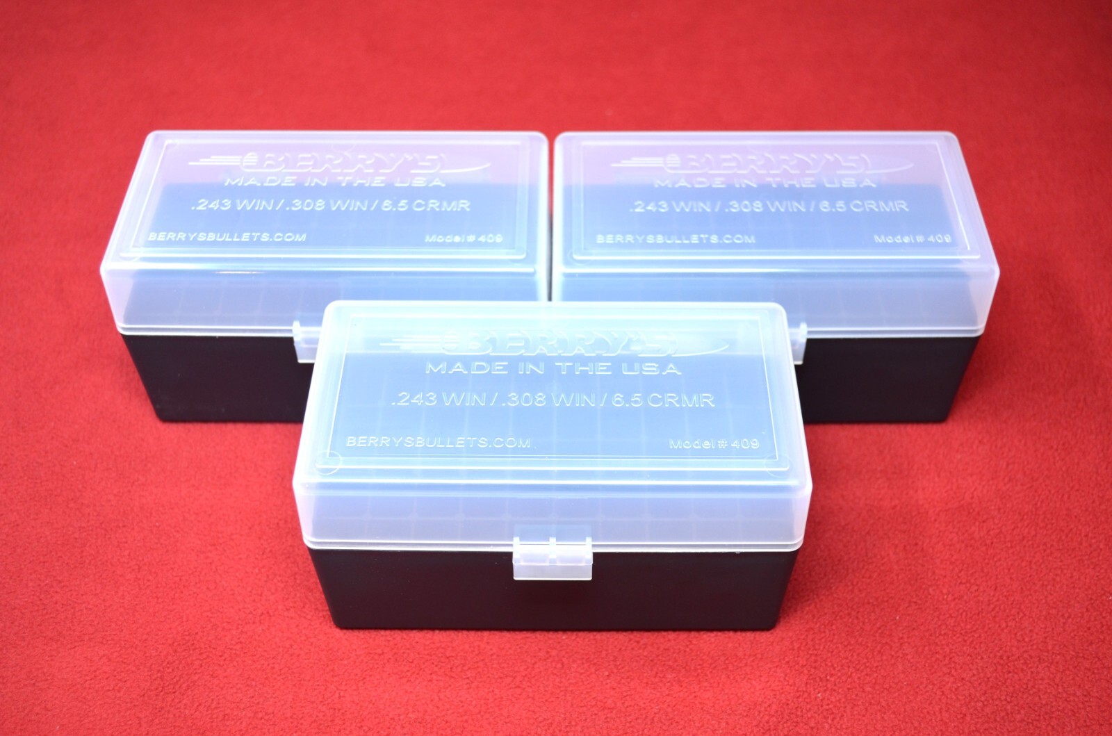 3 x AMMO BOXES CLEAR 50 Round 308 / 243 / More- Berry's Plastic Container