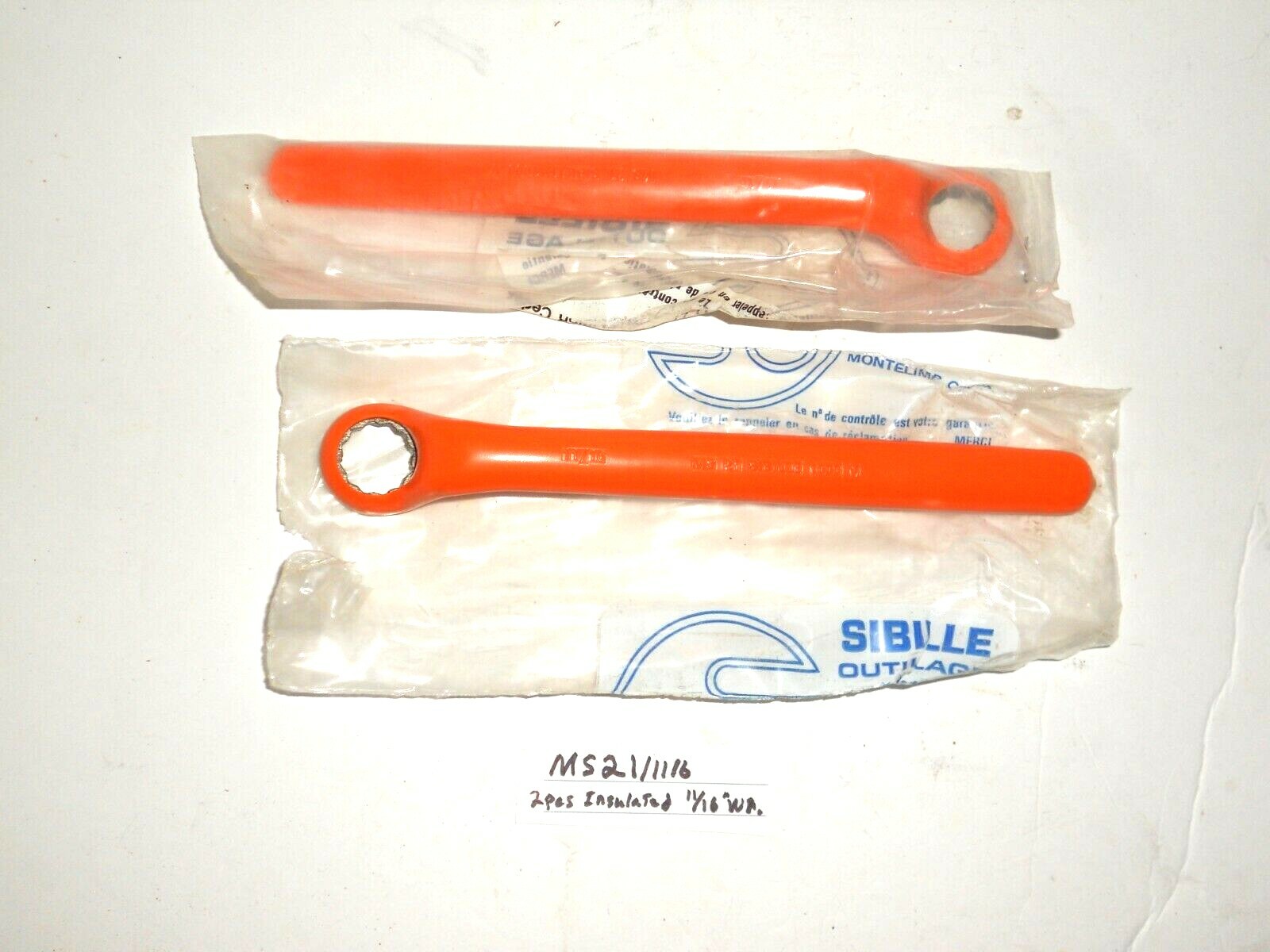 MS1116) 2 pcs. SIBILLE 11/16" ELECTRICIANS BOX END WRENCH, Insltd. to 1000 Volts