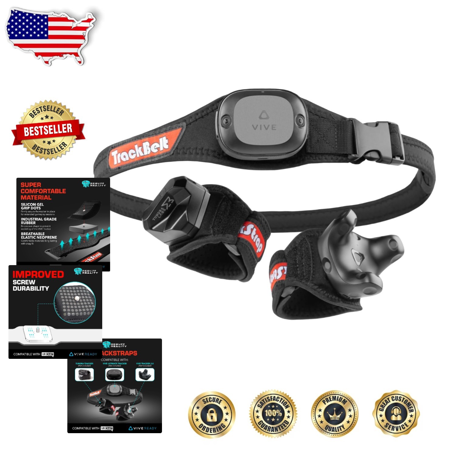 Deluxe Trackstraps for Vive Tracker: Seamless Full Body VR Motion Tracking
