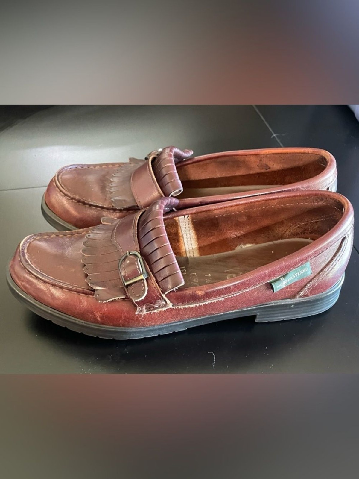 Eastland Womans Loafers M 552502 Brown Buckle on Tassles Size 7.5M vintage shoes
