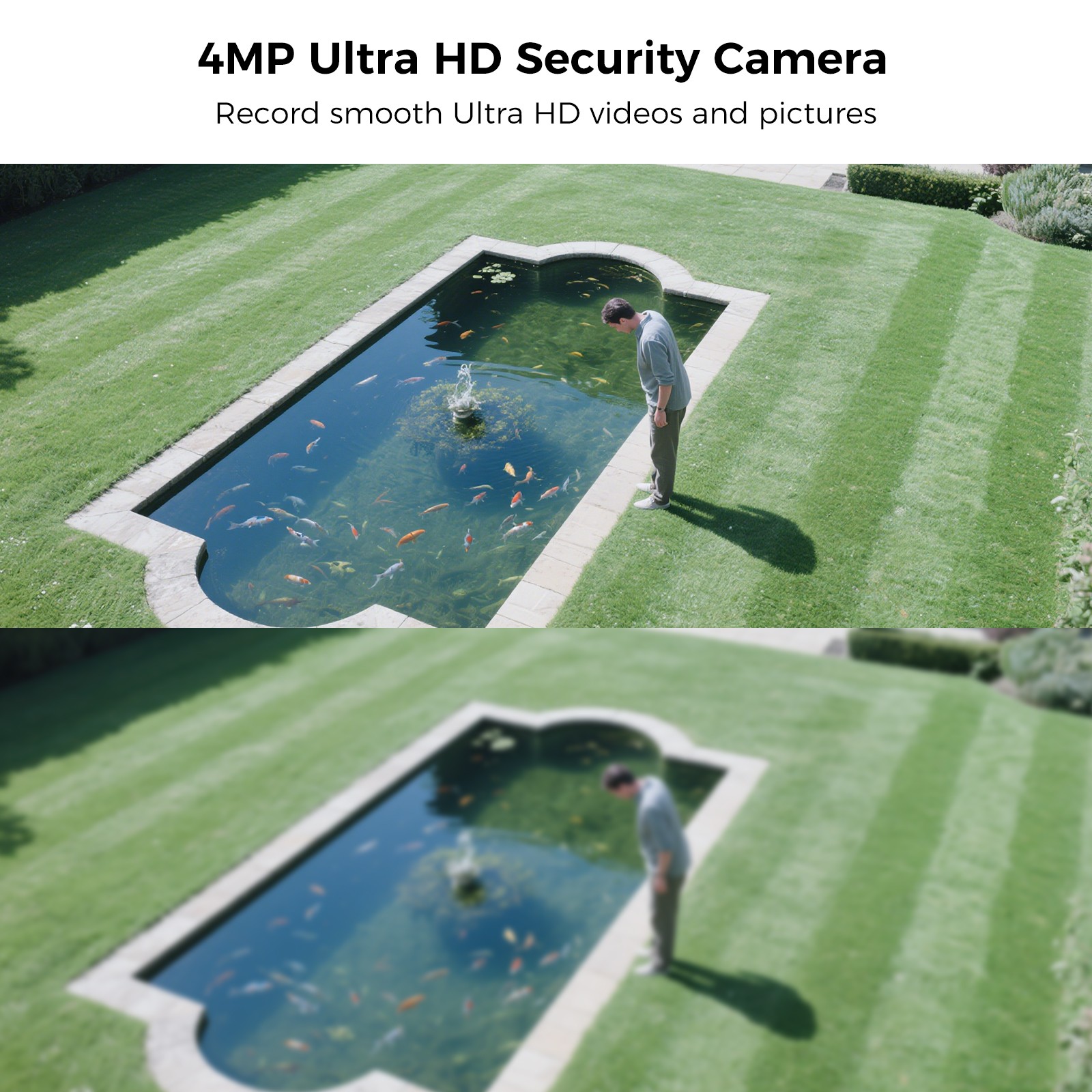 HISEEU Wireless Solar Security Camera 4MP Color Night Vision Human Detect Audio