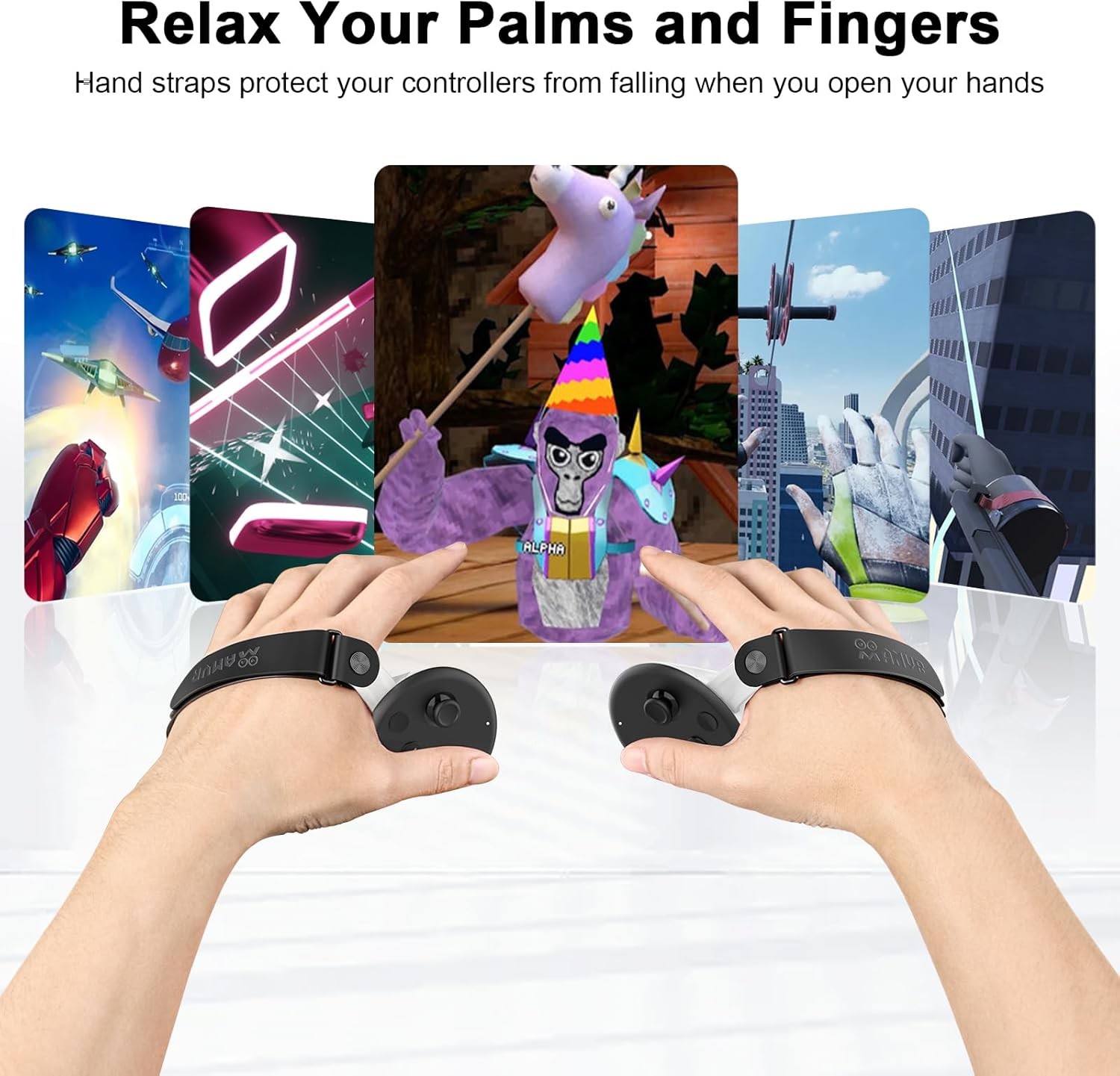 Controller Grips Compatible with Meta/Oculus Quest 3/Quest 3S, Silicone Accessor