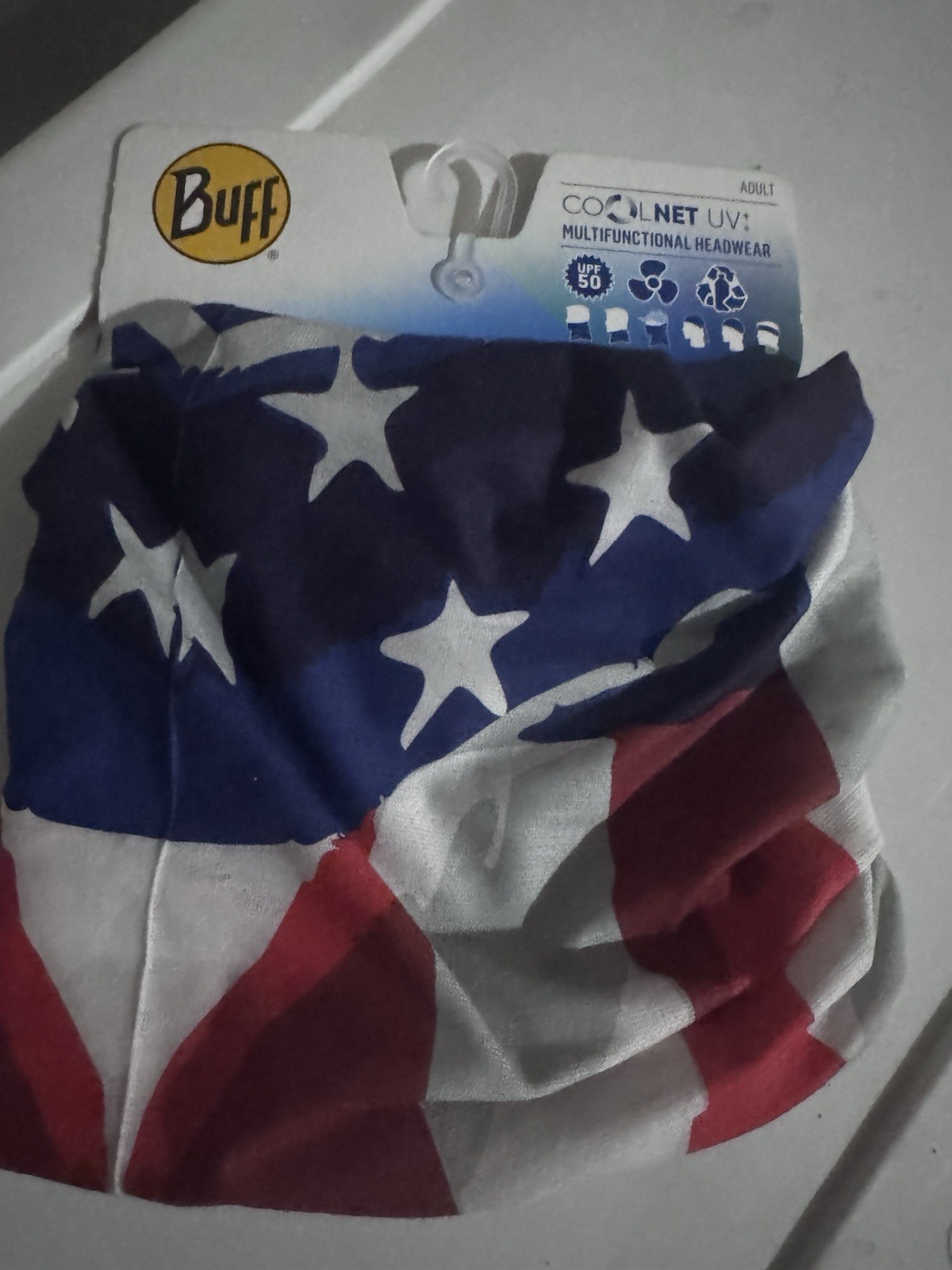 BUFF Adult CoolNet UV Multifunctional American Flag USA Headwear Face Cover Mask