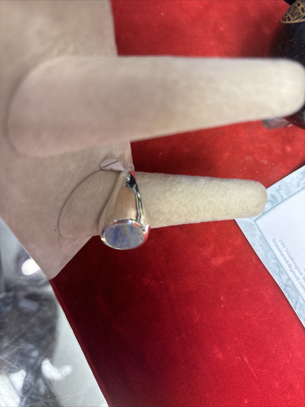 Men’s Sterling Silver Ring Size 8 Rainbow Moonstone