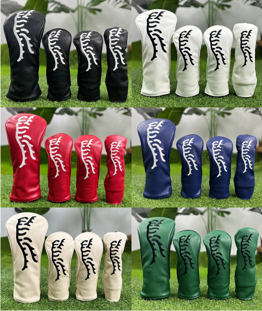 Multicolor Tiger PU Golf Driver Fairway Wood Hybrid Putter Golf Club Head Cover