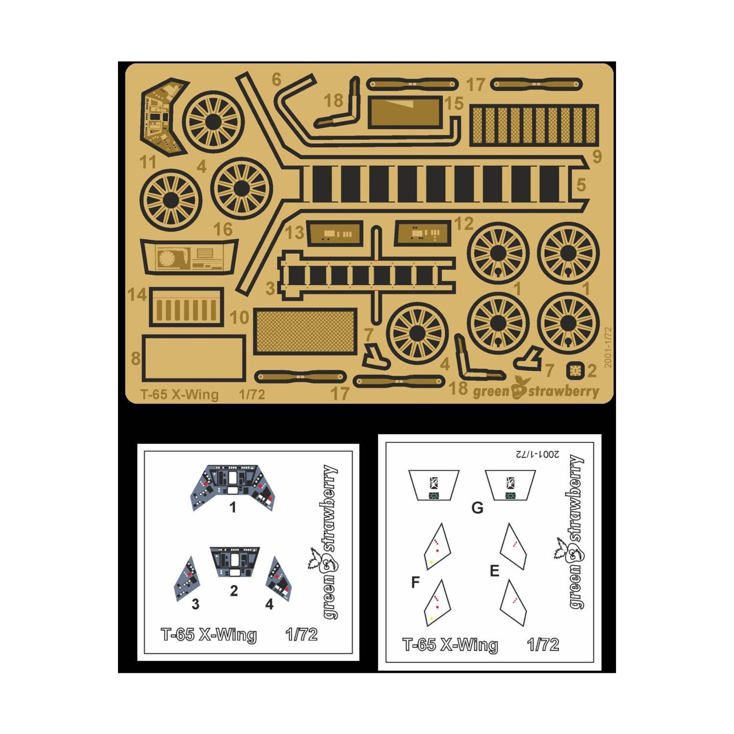 Greenstraw Modelling Ac  T-65 X-Wing - Junior/Basic Detail Set, Bandai (1/ New