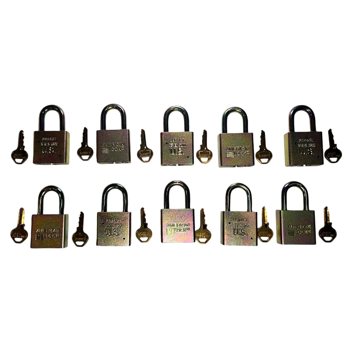American Lock ASTMF883 Series 5200 Keyed Alike Steel Padlock Set PK10