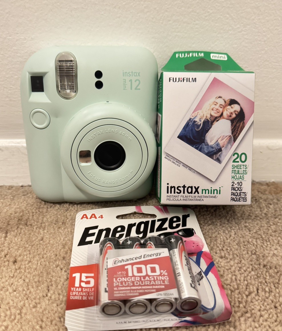 FujifilmInstax Mini 12 Instant Film Camera + 2 Packs of Film | Mint Green | Used