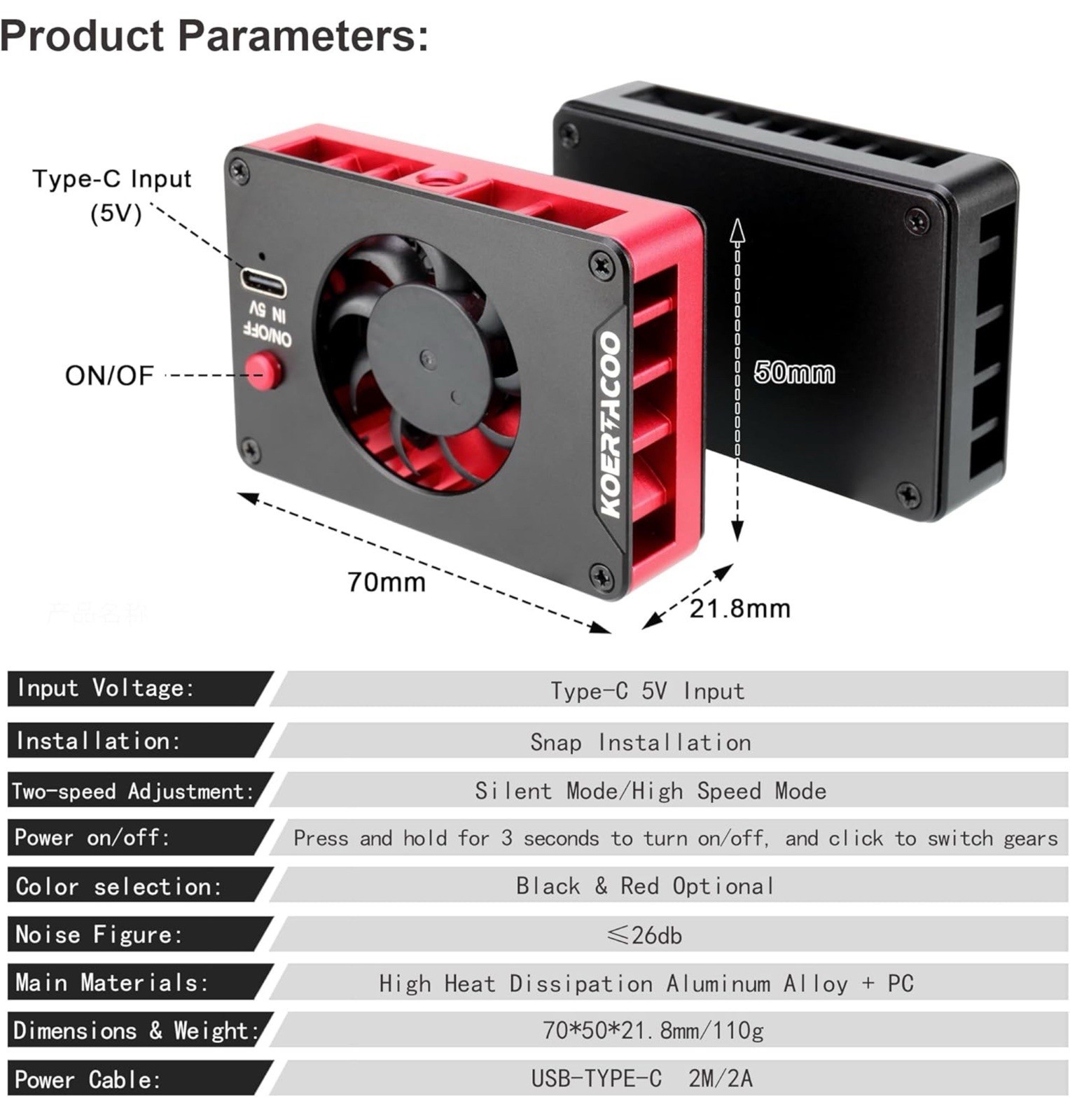 Koertacoo Camera External Cooling System/Cooling Fan for Live Broadcast 0016