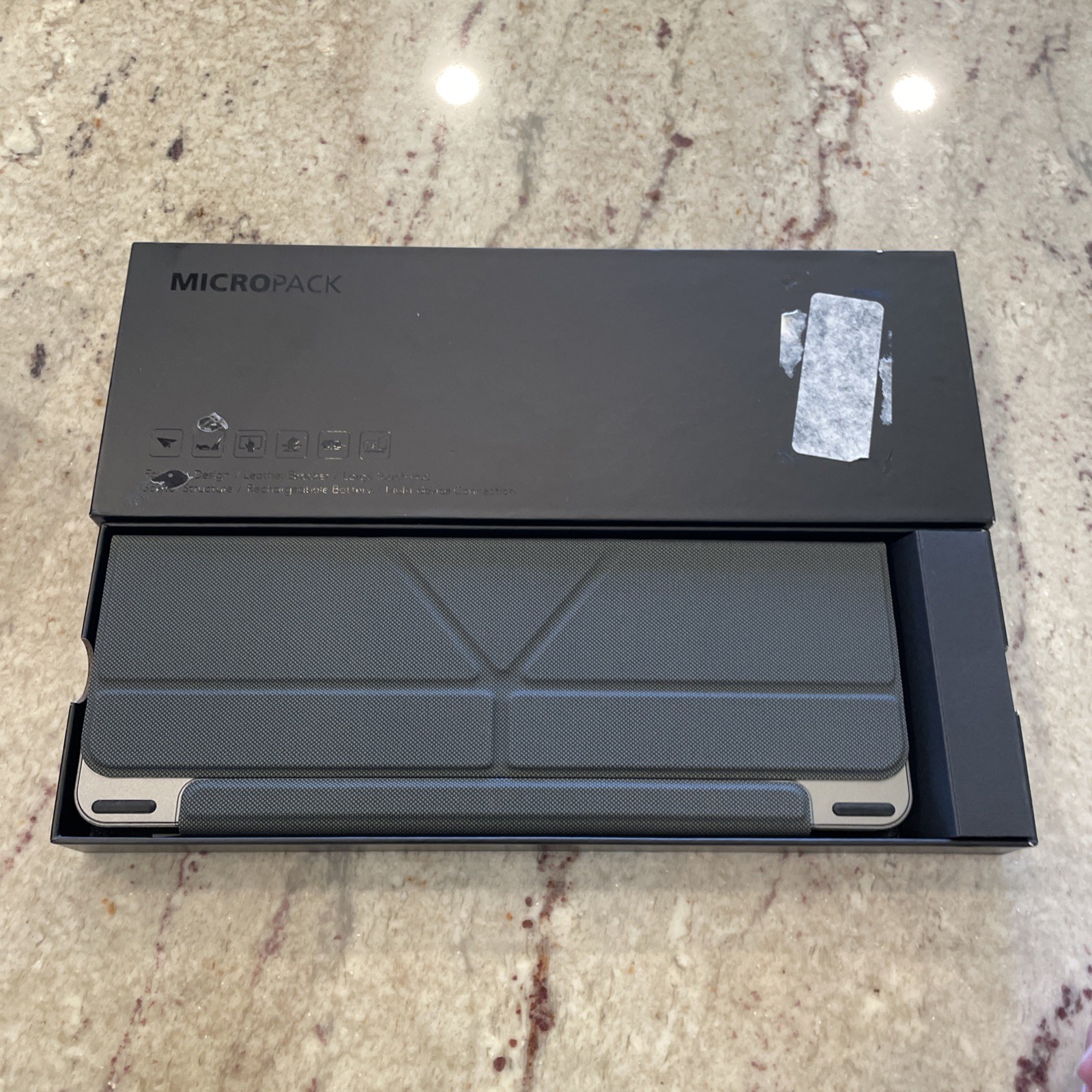 MicroPack Foldable Bluetooth Keyboard with Touchpad & Stand for Grey