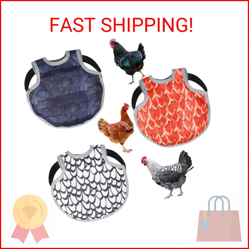 3 Pcs Chicken Saddle for Hens with Wing Protector, Chicken Apron & Vest Jacket w