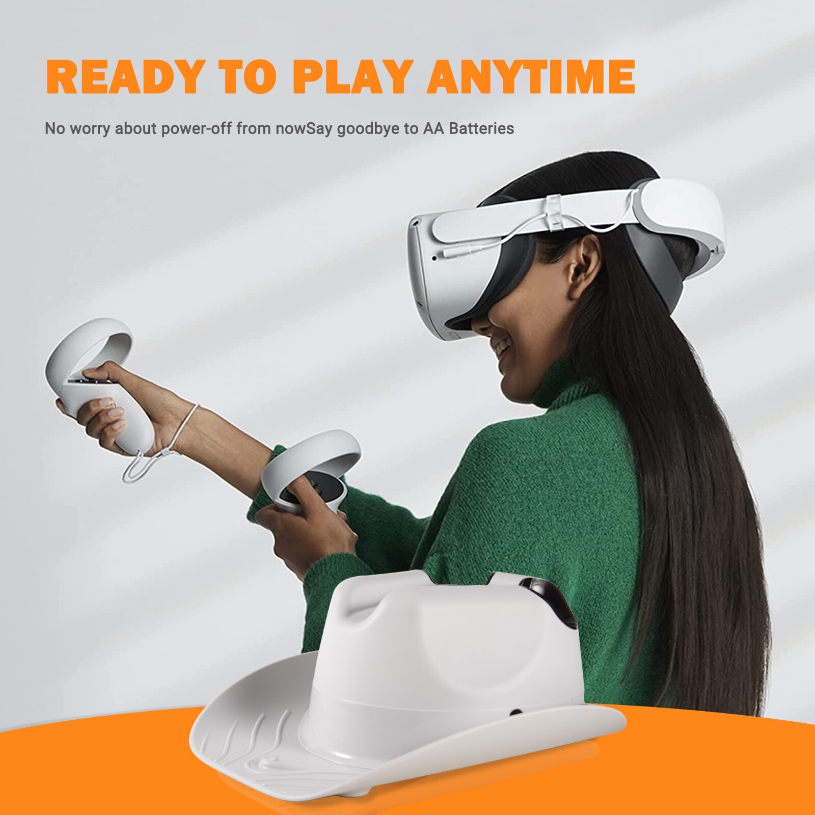 Charging Dock for Oculus Quest Controller Mount with 2 Rechargeable Batteries