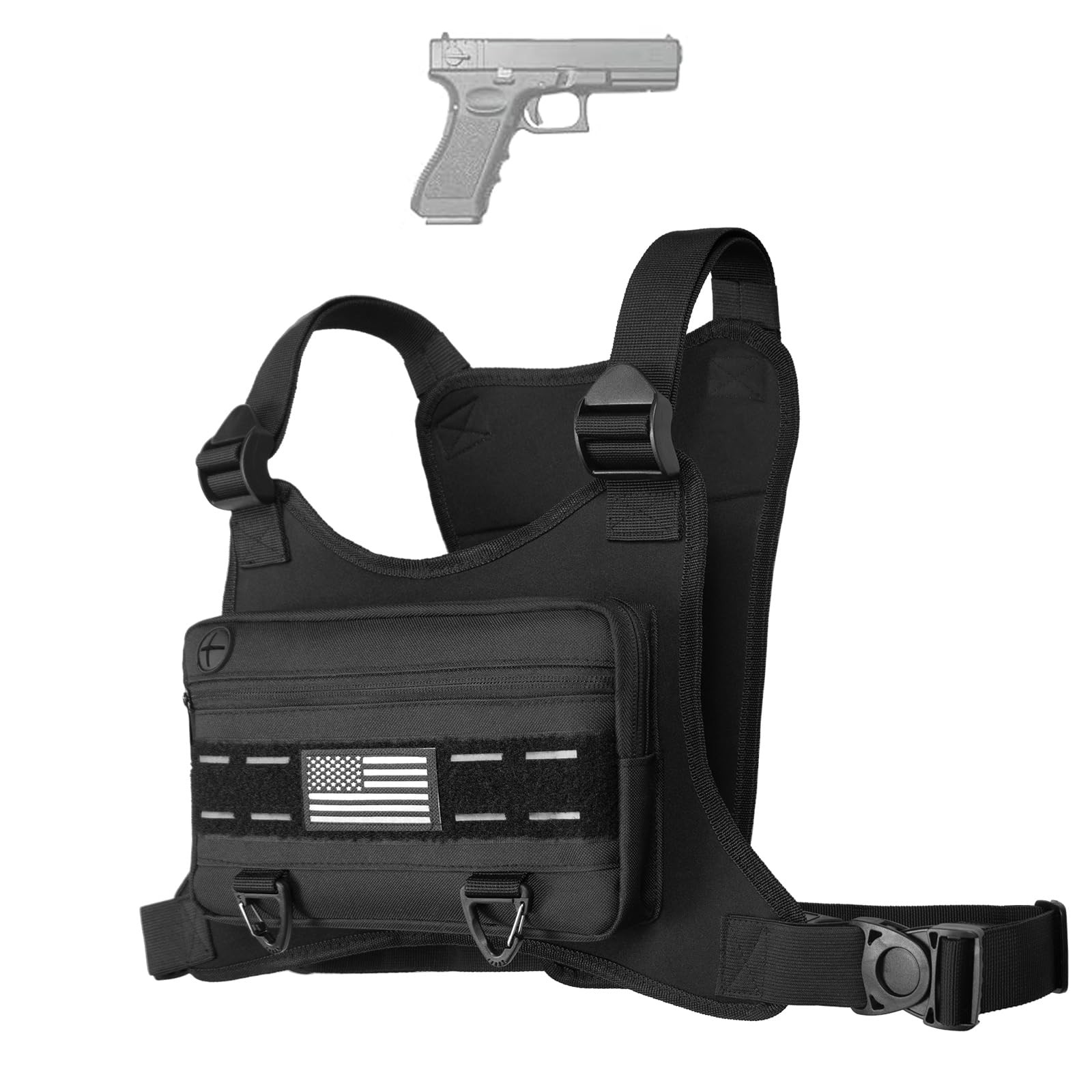 Sports Chest Bag for Men -Tactical Backpack Anti Theft Chest Pack Breathable ...