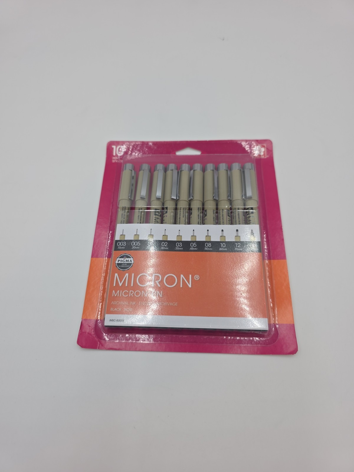 SAKURA Pigma Micron PN Black Fineliners - NEW 10 Pack Assorted Sizes