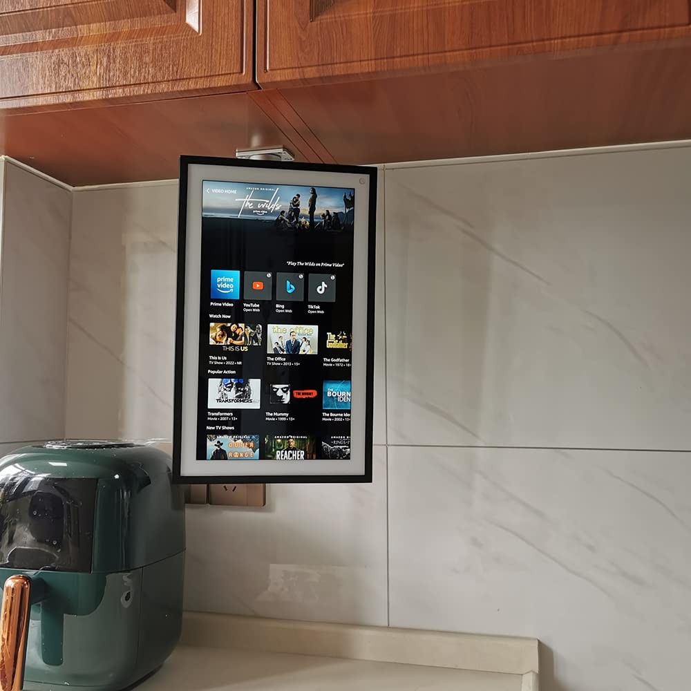 Silver Under-Cabinet Mount for Echo Show 15 Ceiling Mount Bracket 026-02