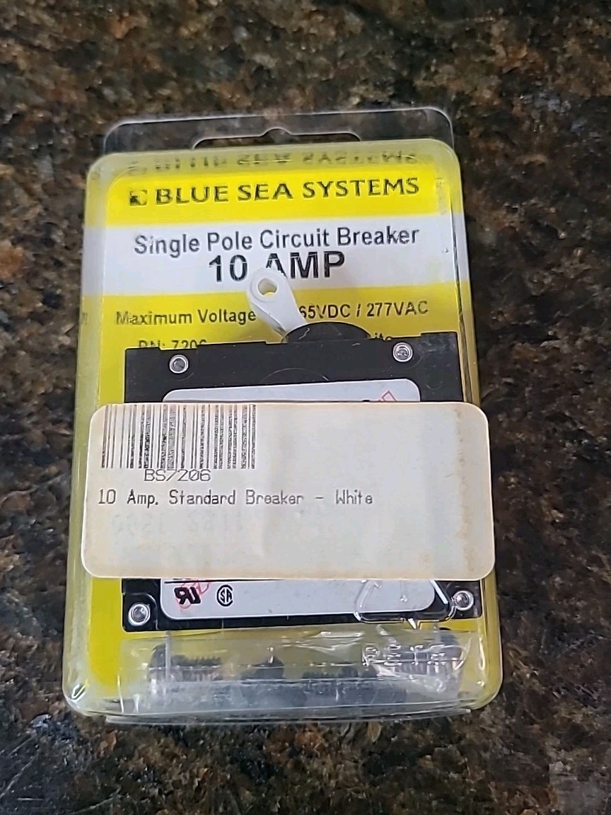 NOS Blue Sea Systems 7206 10 Amp A Series Magnetic Circuit Breaker USA NEW!