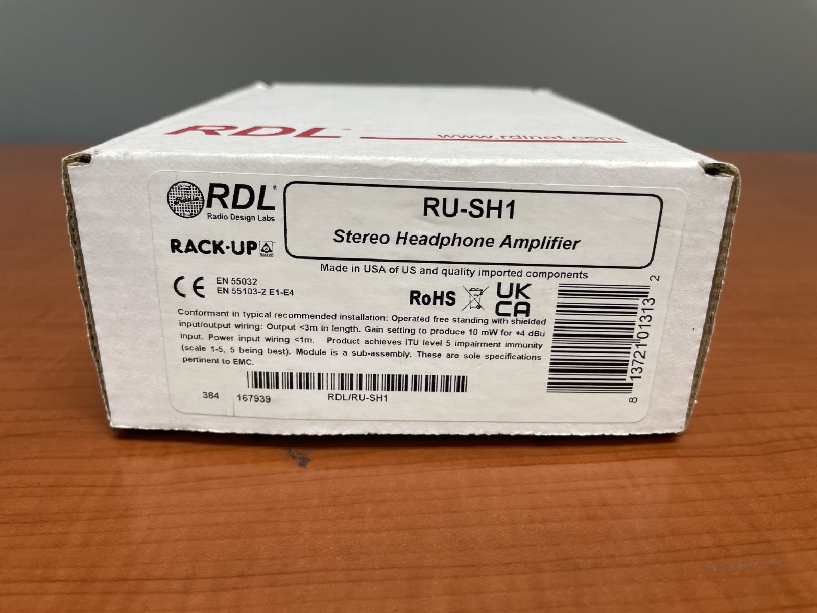 RDL RU-SH1 Stereo Headphone Amplifier RACK-UP Series