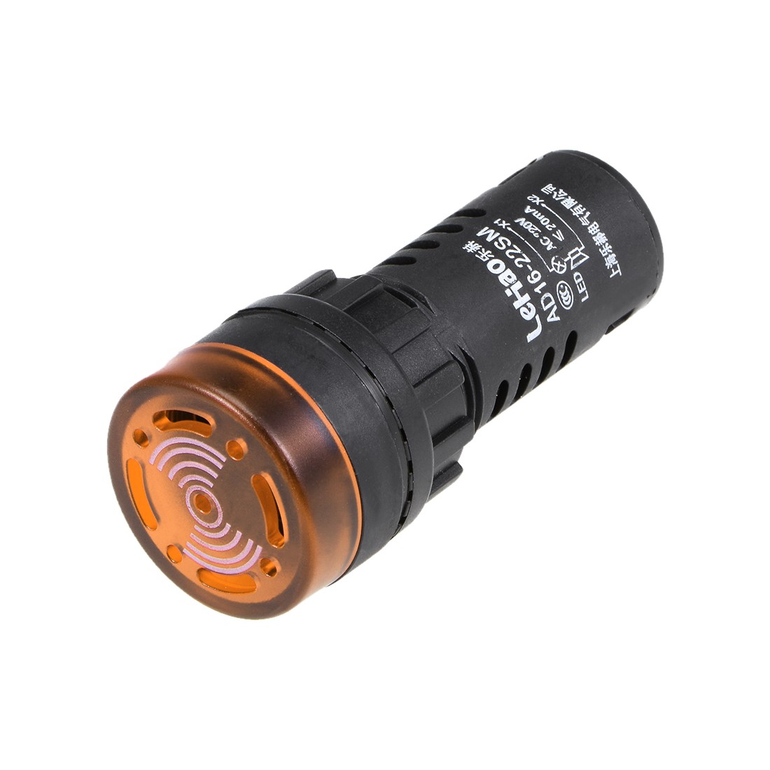 AC 220V Indicator Light with Buzzer Yellow Flashing Alarm 22mm Panel LED