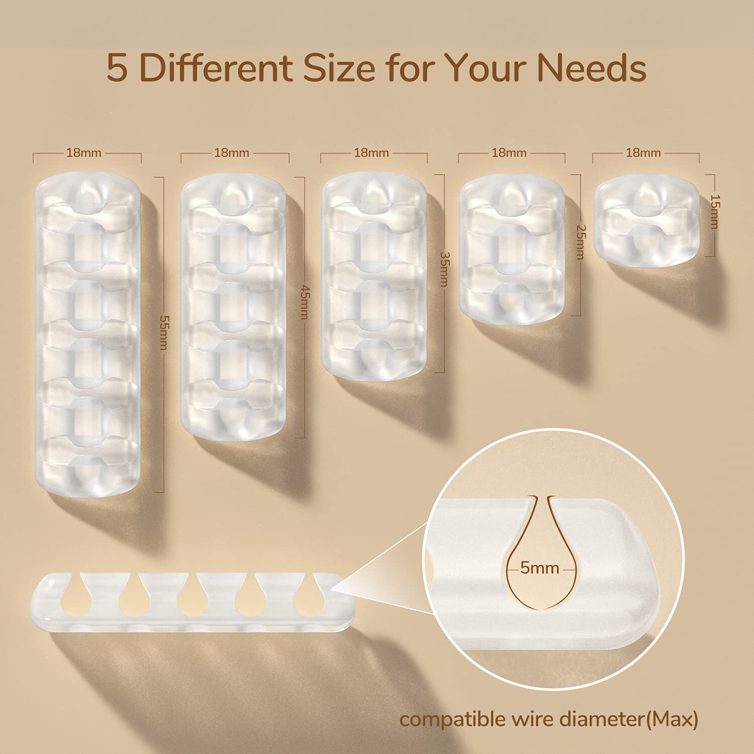 Syncwire Clear Cable Clips - Cord Holders - Self Adhesive Cable Management Or...
