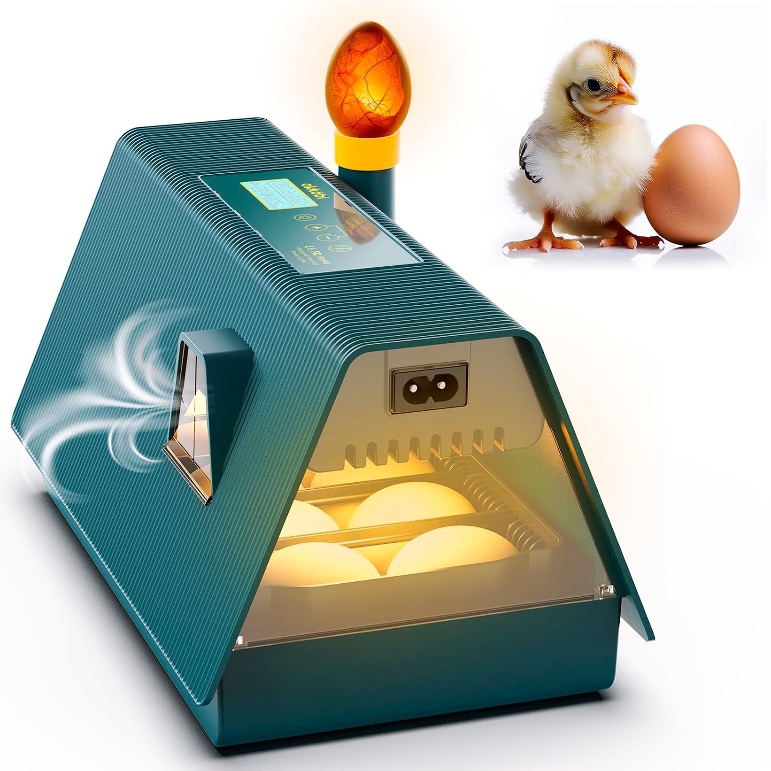 Okkobi M10 10-Egg Incubator, Automatic Turning & Humidity Control, Candler (NEW)