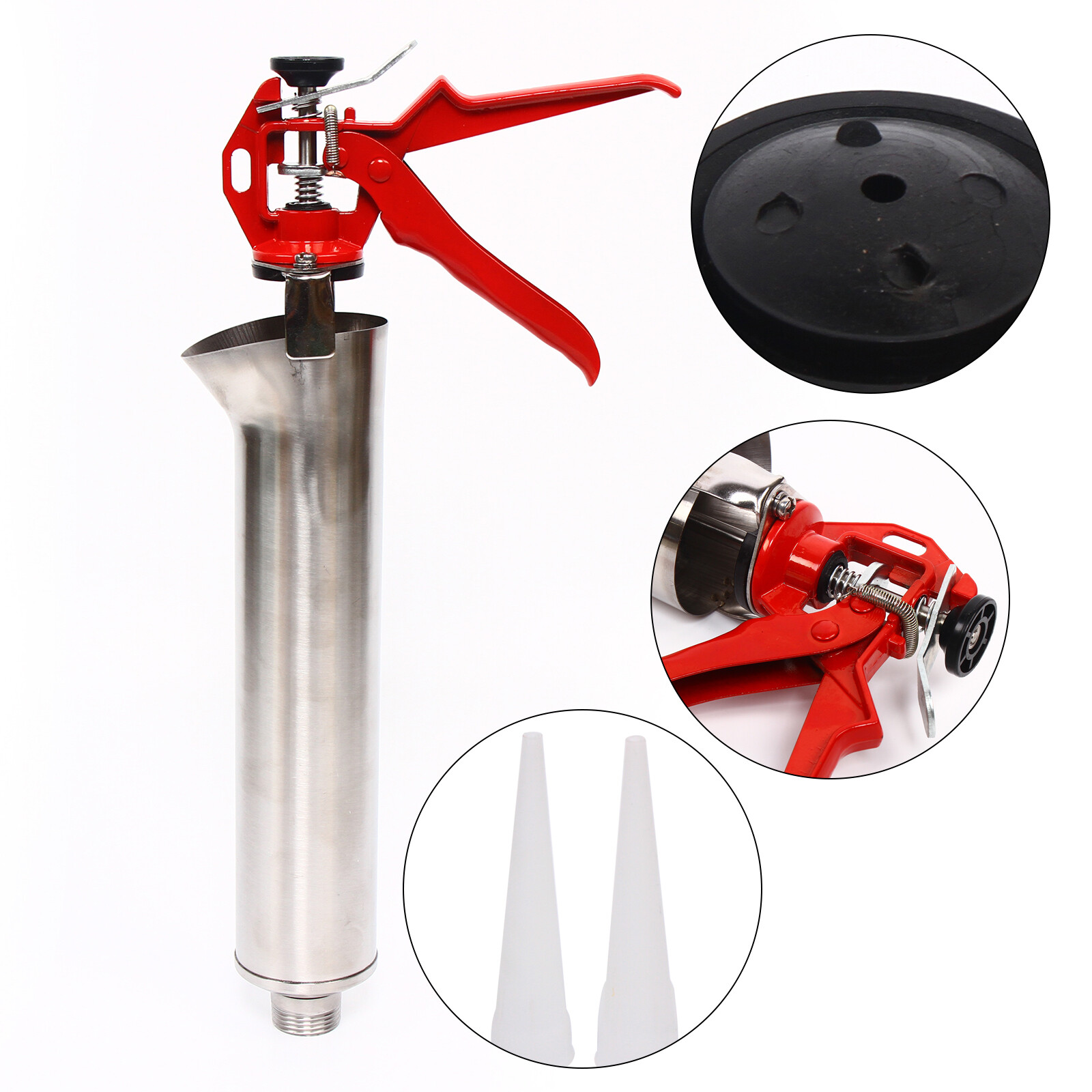 Caulking Cement Pump Gun Mortar Gun Cement Applicator Grout Concrete Tool Silver