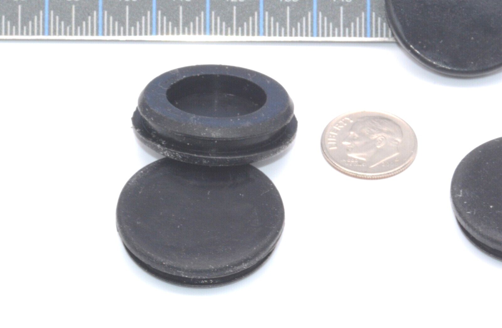 1 1/8" Hole Size Solid Rubber Grommet without Center Hole, Fits 1/8" Materials