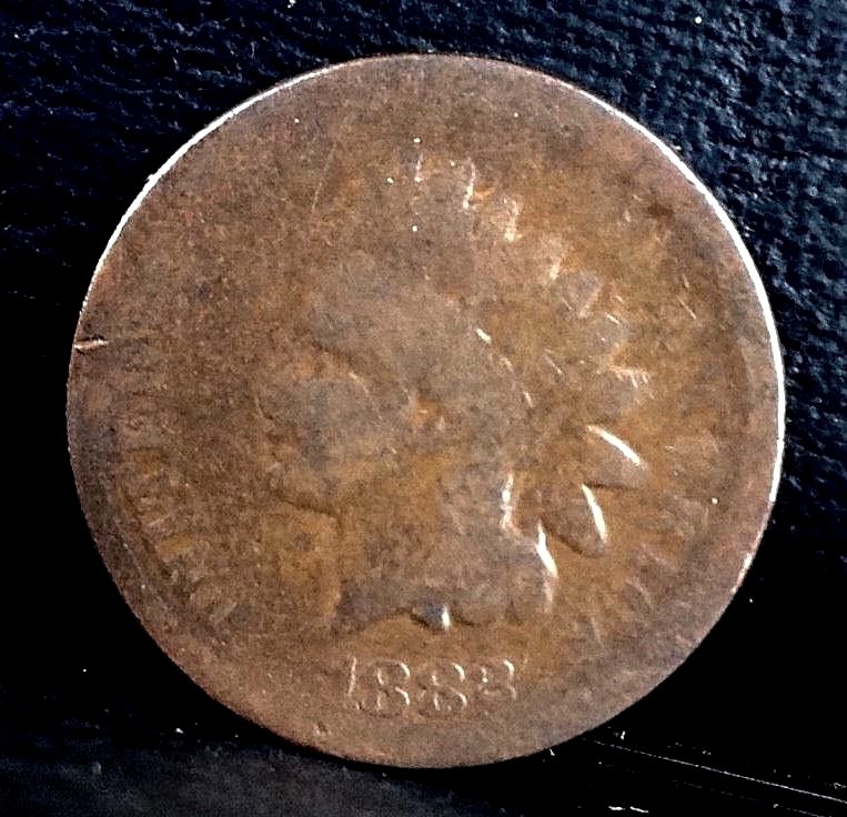 1882 1c Indian Head cent penny Bronze coin