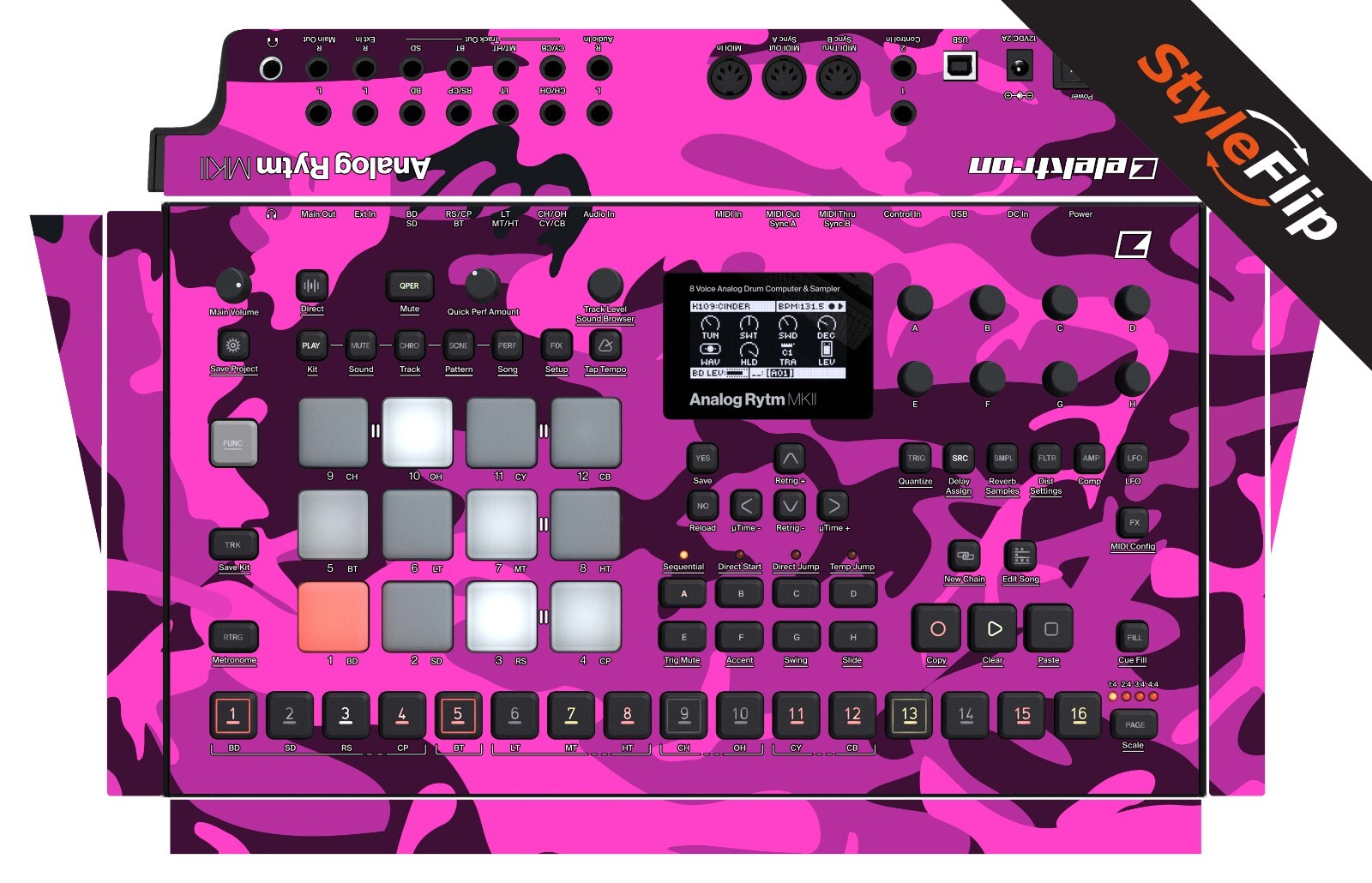 Elektron Analog Rytm MK2 Skin | Pink Camo | Protective Decal | StyleFlip Skins