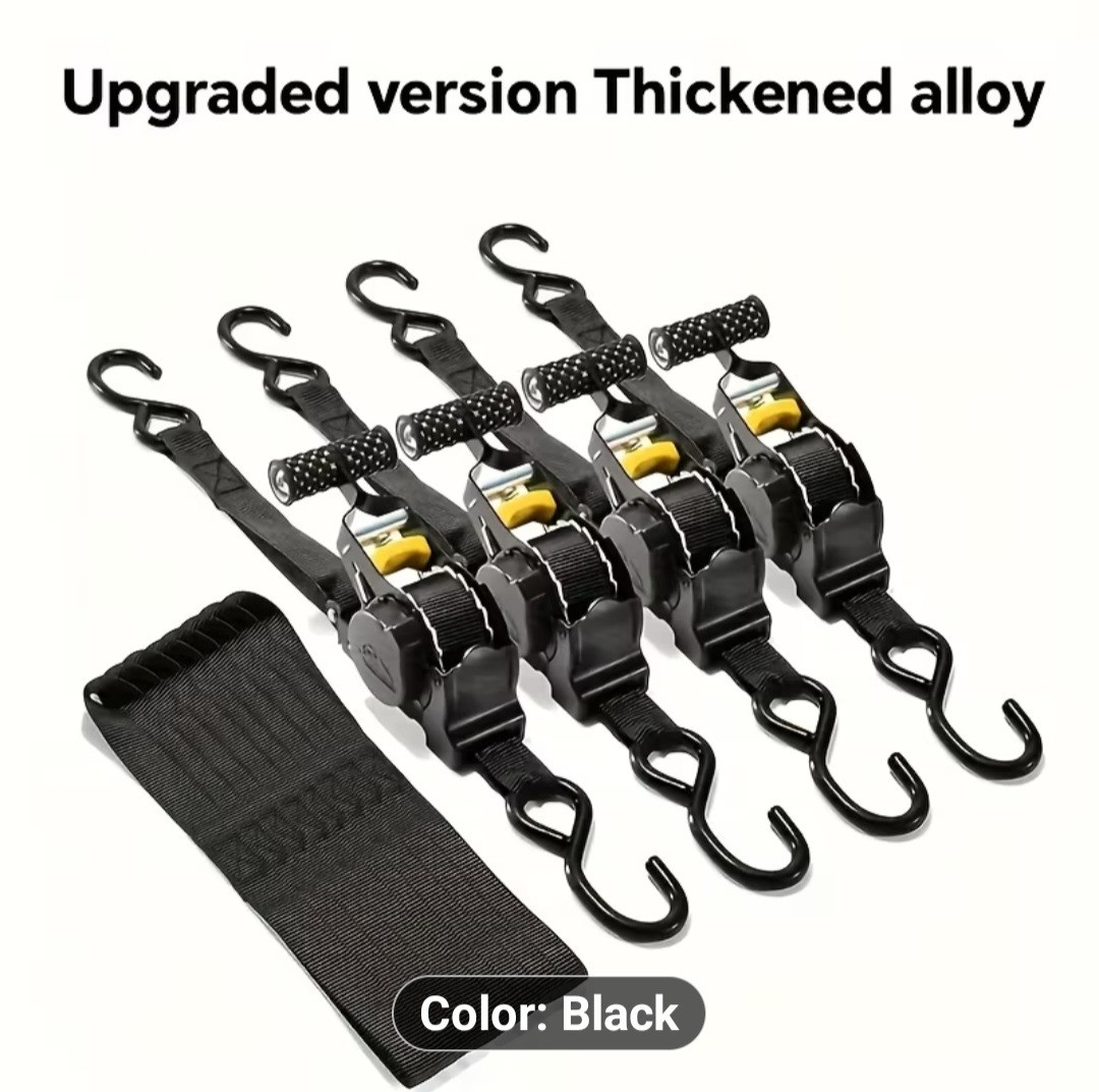 4  Haevy Duty Automatic Ratchet Strap 1"x10.8' Tie Down Hooks Staping Down Loads