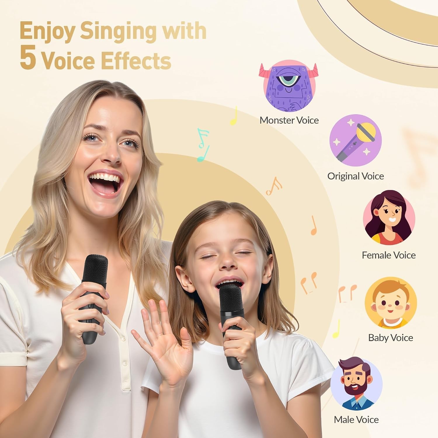 Versatile Mini Karaoke Machine for Family Parties - Bluetooth & Wireless Mics