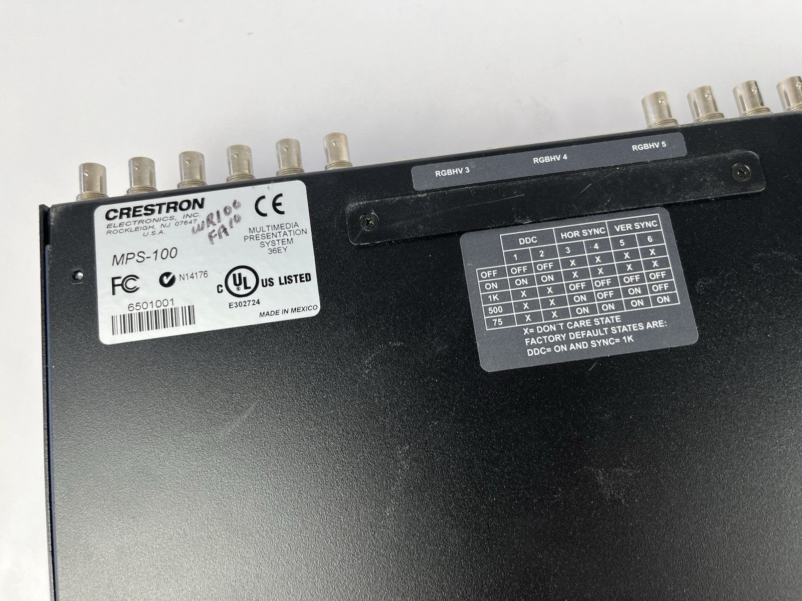 Rack Mountable Crestron MPS-100 / Multimedia Presentation System Tested Working