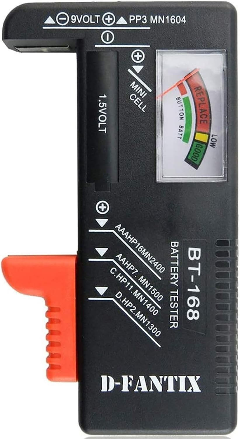 Compact Battery Tester with Analog Display for Household Batteries - BT-168