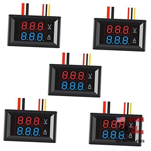 5pcs 0.28" LED Voltmeter Ammeter, Red and Blue Digital Multimeter Display