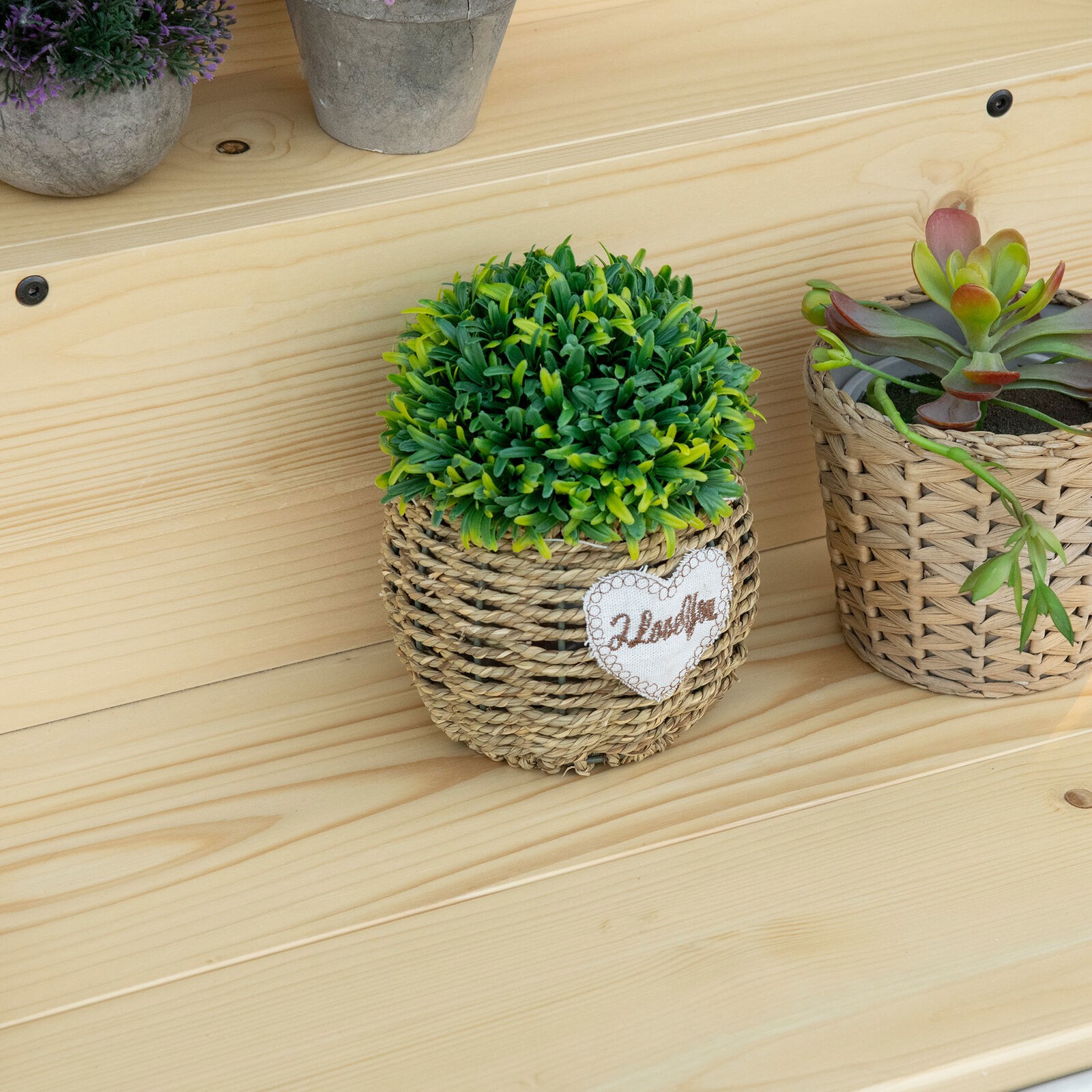 Hanging Deck Table Foldable Balcony Desk Natural